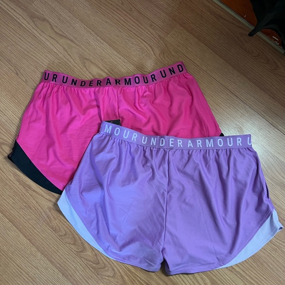 Under Armour Women's Athletic Shorts in Pink and Lavender - Picture 2 of 8